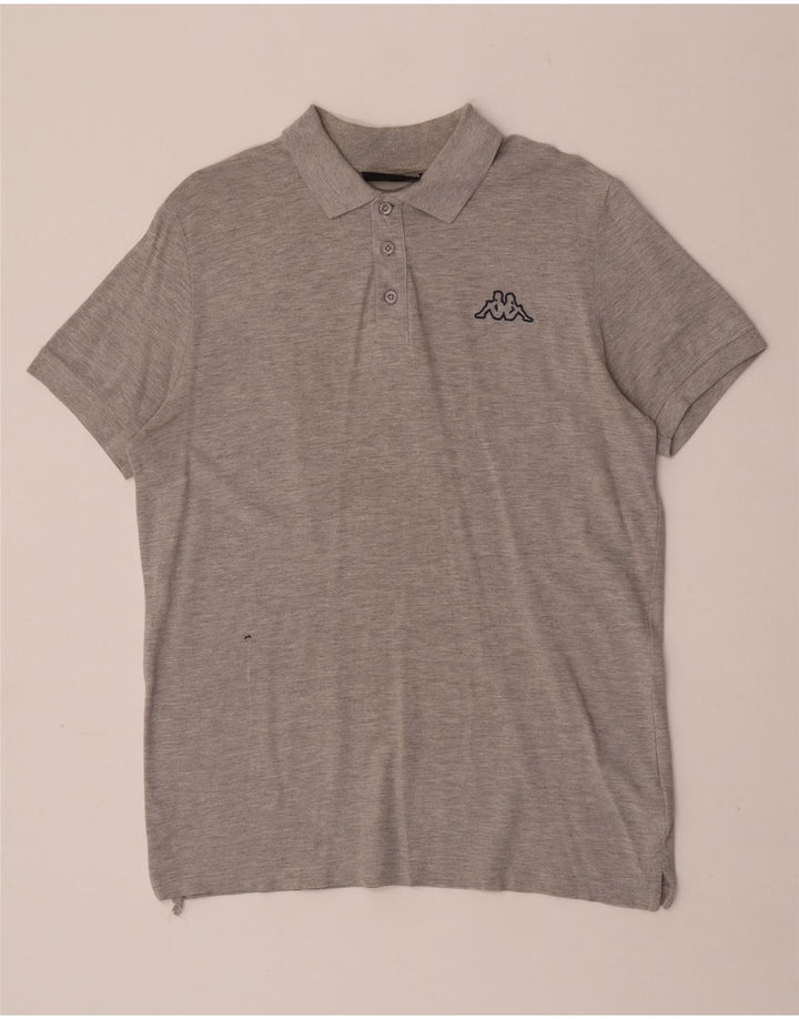 Kappa herre poloshirt mellemgrå flækket bomuld