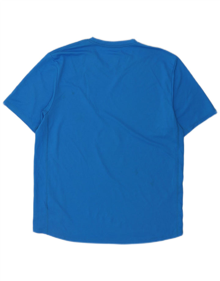 Nike Herre Dri Fit grafisk T-shirt top mellemblå polyester