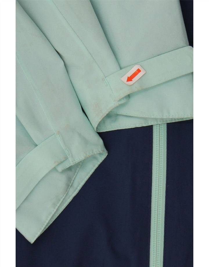 Jack Wolfskin Regnjakke med hætte til kvinder UK 10/12 Medium Blue Colourblock