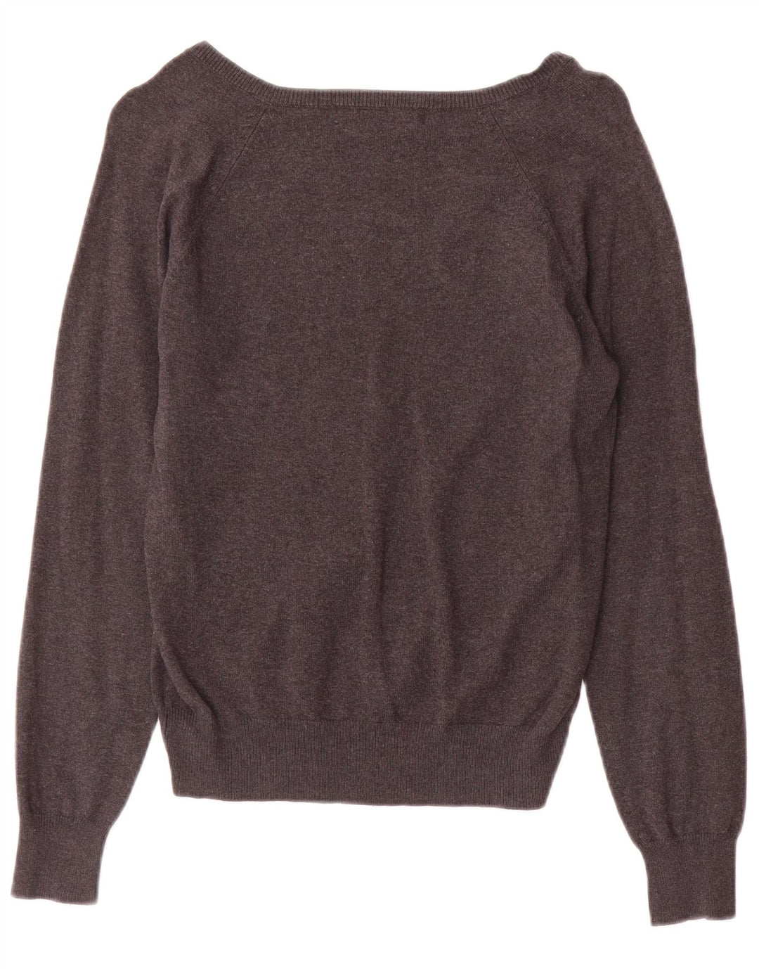 Zara Dame V-hals sweater UK 12 Medium Grå Bomuld