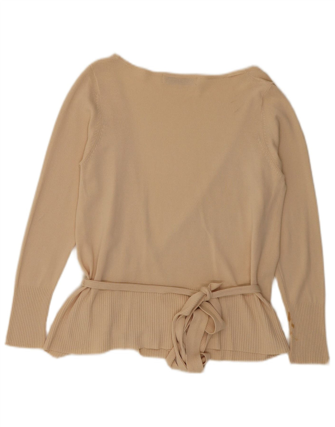 Zara Womens Wrap Cardigan Top UK 12 Medium Beige Rayon