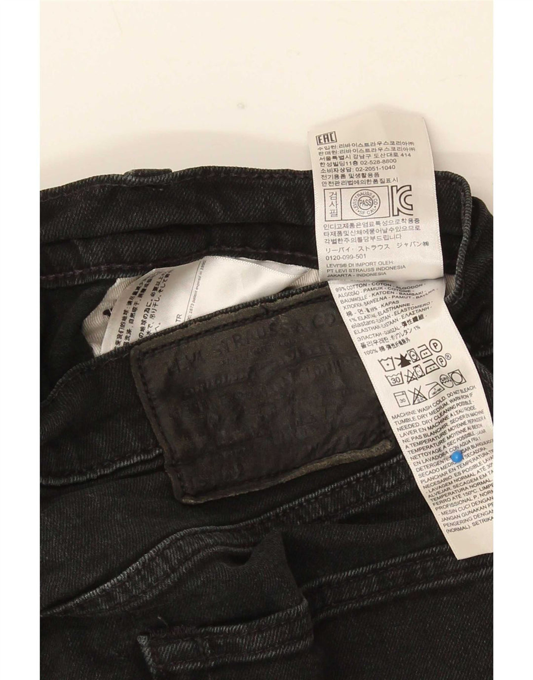 Levi's Slim Jeans til mænd W32 L30 sort bomuld
