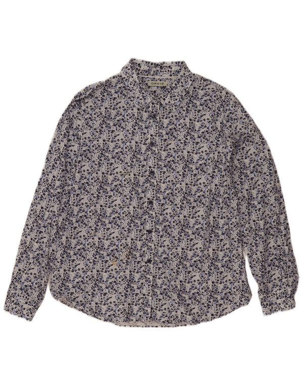 Orvis Womens Shirt UK 14 Large Blue Floral Cotton