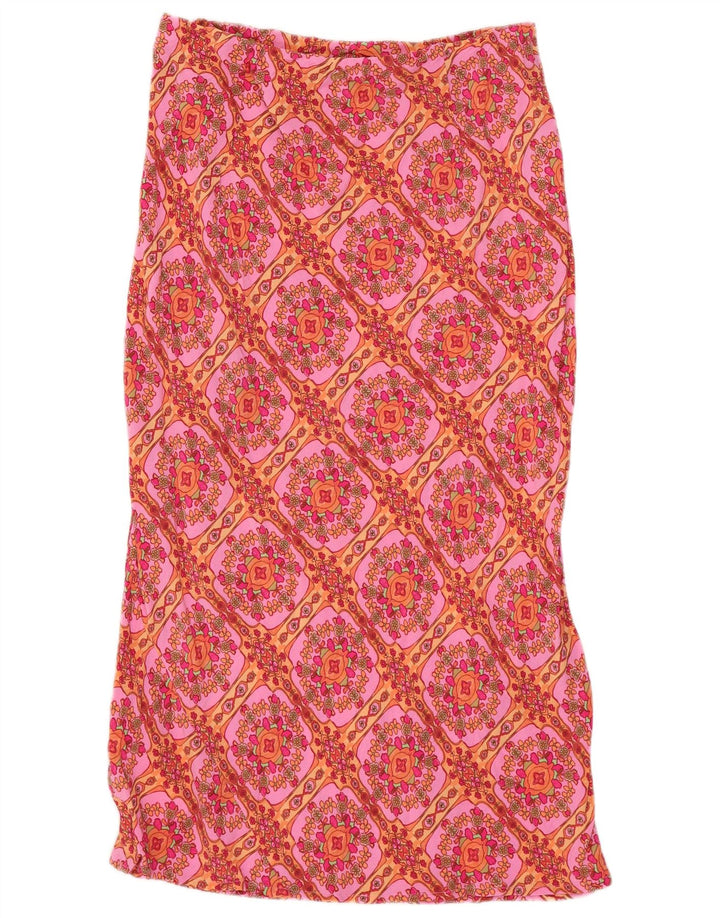 BILLABONG lige nederdel til kvinder Small W27 Pink Floral Viscose