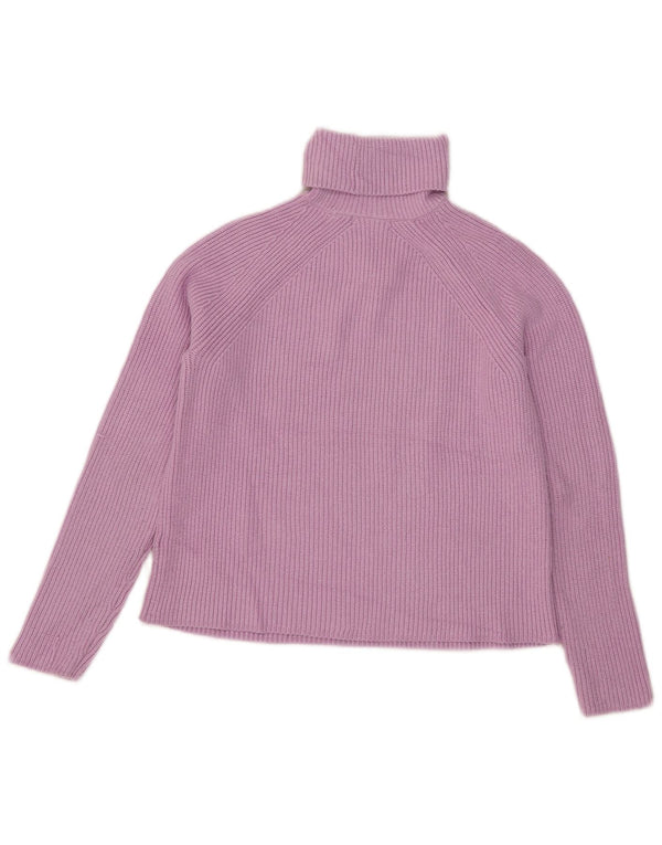 Marks & Spencer Dame Crop Roll Neck Jumper Sweater UK 10 Small Purple