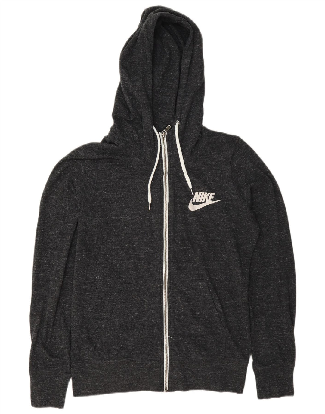 Nike hættetrøje med lynlås til kvinder UK 14 Medium Grey Flecked