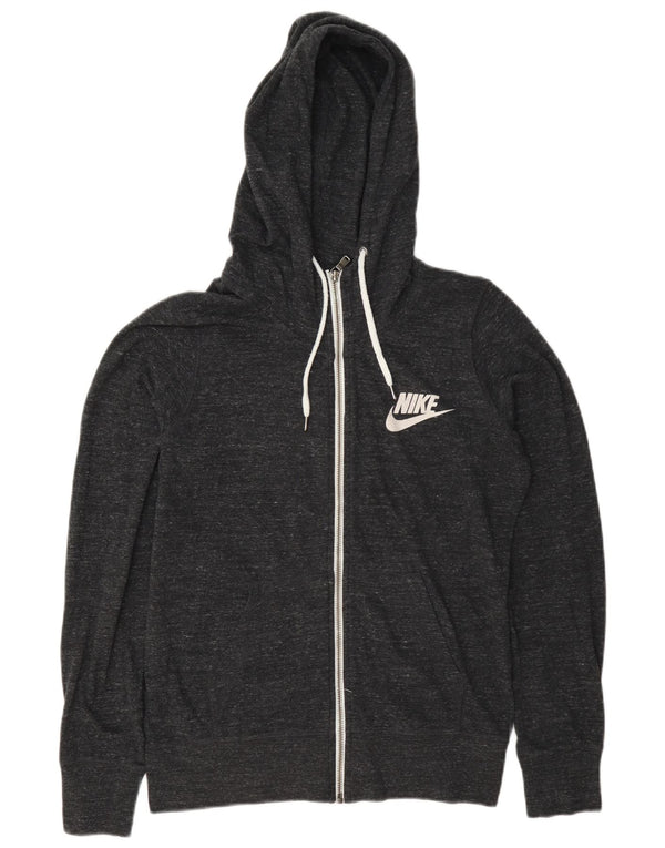 Nike hættetrøje med lynlås til kvinder UK 14 Medium Grey Flecked