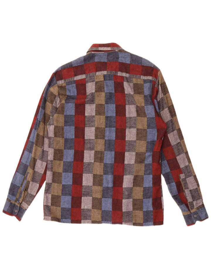 Vintage herre flannel skjorte størrelse 38/39 Medium flerfarvet geometrisk bomuld