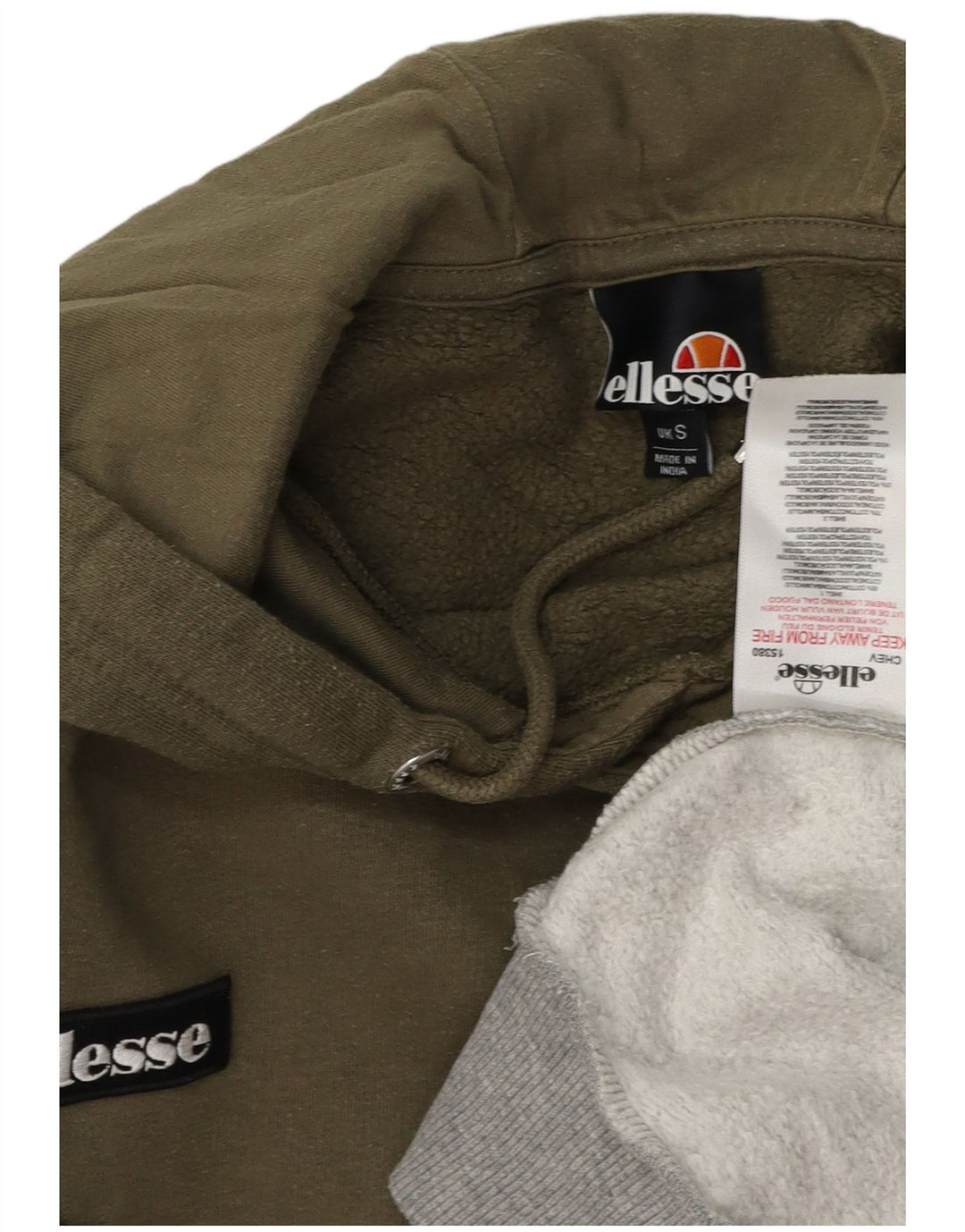 ELLESSE Grafisk hættetrøje til mænd Small Khaki Colourblock Bomuld