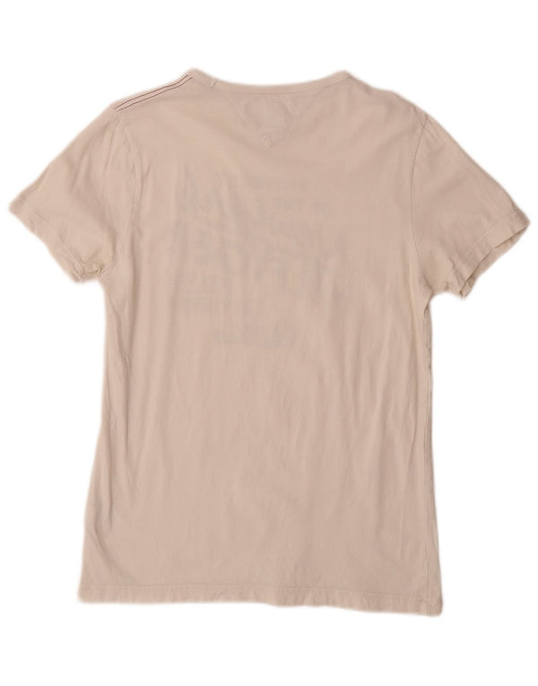 Tommy Hilfiger Herre grafisk T-shirt Top Lille hvid bomuld