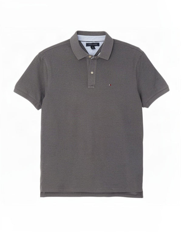 Tommy Hilfiger Mens Polo Shirt XL Grey Cotton