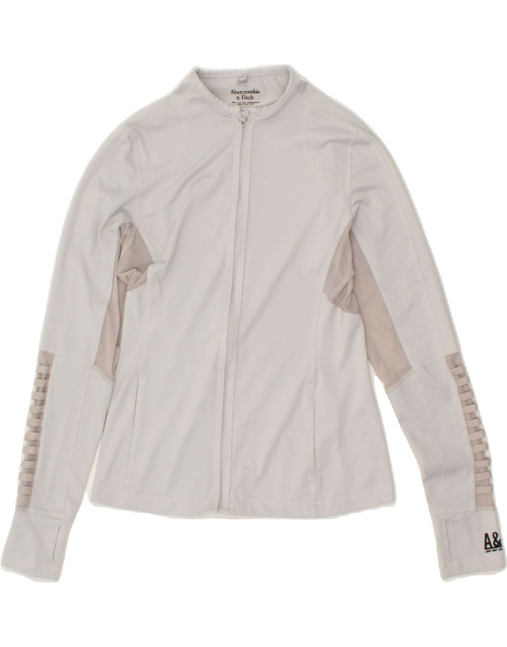 ABERCROMBIE & FITCH Womens Tracksuit Top Jacket UK 12 Medium Grey Vintage Abercrombie & Fitch and Second-Hand Abercrombie & Fitch from Messina Hembry 
