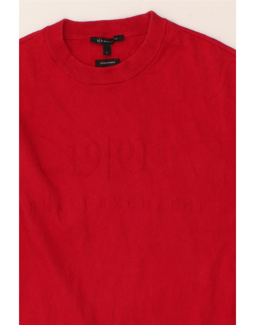 ARMANI EXCHANGE Herre grafisk rund hals sweater stor rød bomuld