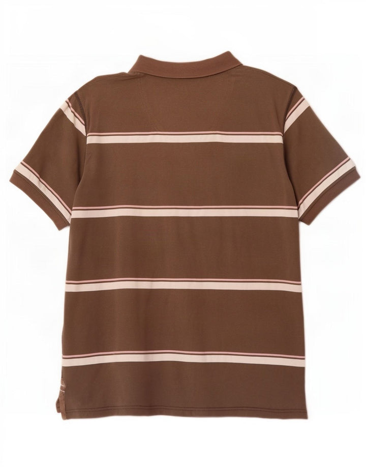 Fat Face Herre Polo Shirt Medium Brun Stribet Bomuld