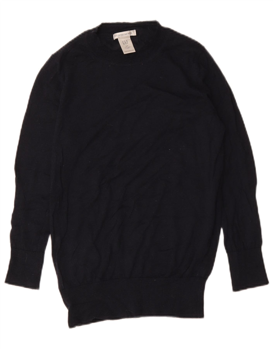 Gap Dame Crew Neck Jumper Sweater UK 10 Small Navy Blue Wool