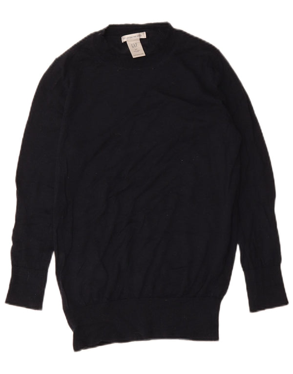Gap Dame Crew Neck Jumper Sweater UK 10 Small Navy Blue Wool