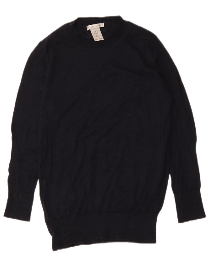 Gap Dame Crew Neck Jumper Sweater UK 10 Small Navy Blue Wool