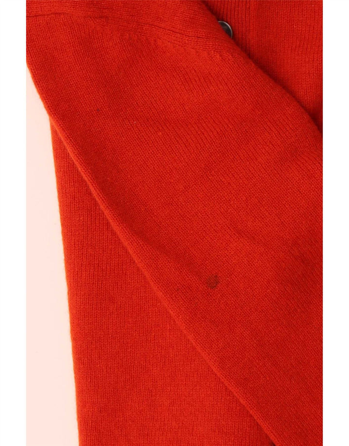 Massimo Dutti Herre Button Neck Jumper Sweater Stor Orange Uld
