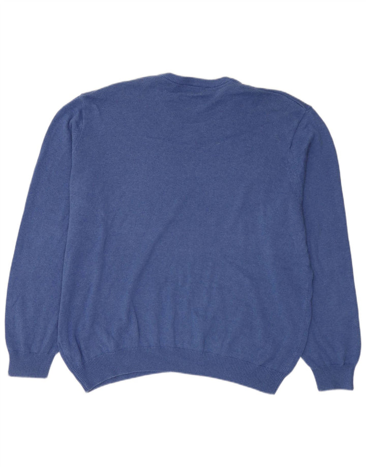 Marks & Spencer Herre V-hals sweater 3XL blå bomuld