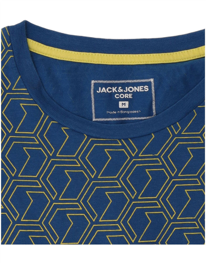 Jack & Jones Herre grafisk T-shirt Top Medium Blå Geometrisk