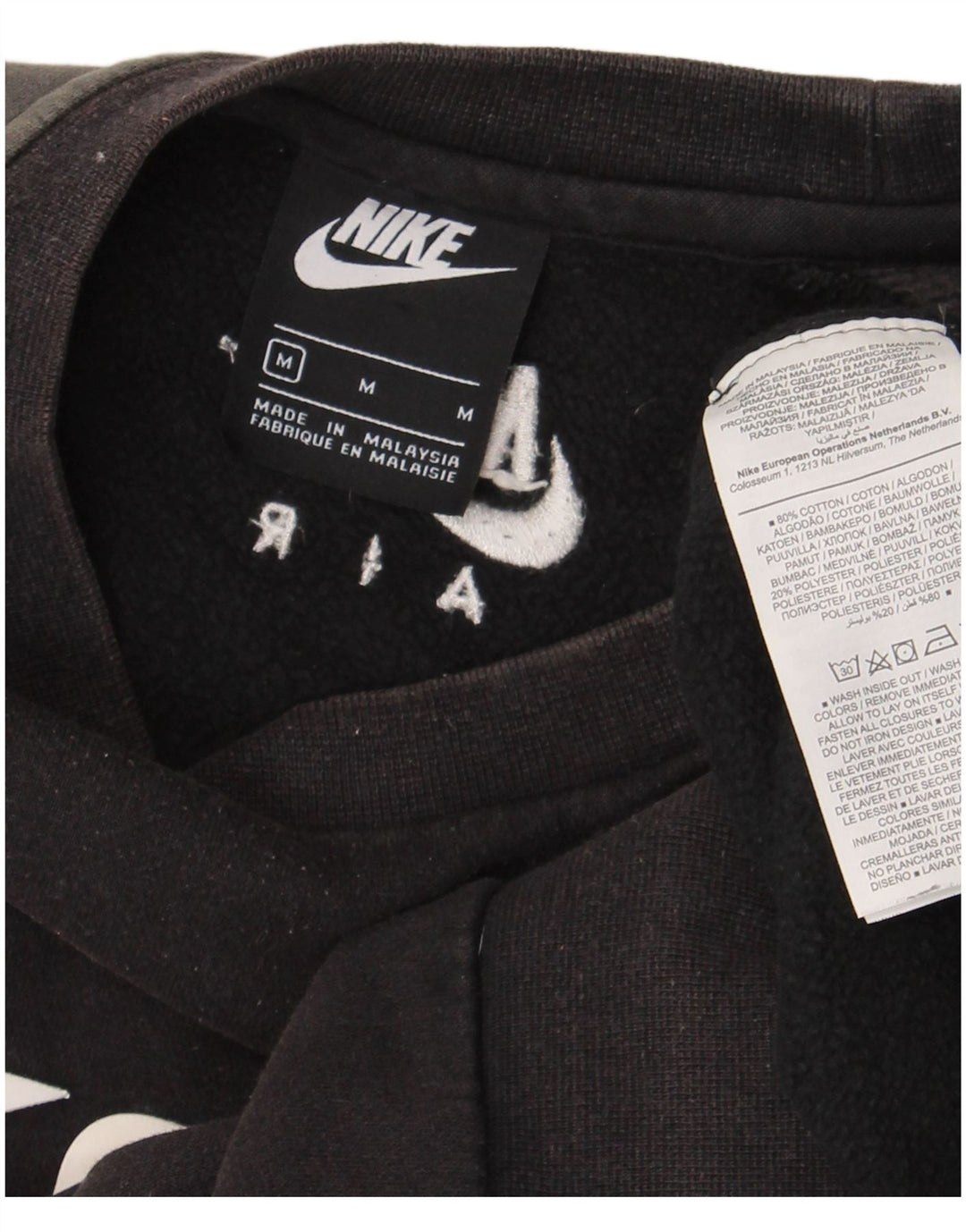 Nike Herre grafisk sweatshirt Jumper Medium Sort Bomuld