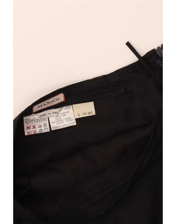 Max & Co. Mininederdel til kvinder UK 10 Small W28 Black Linen