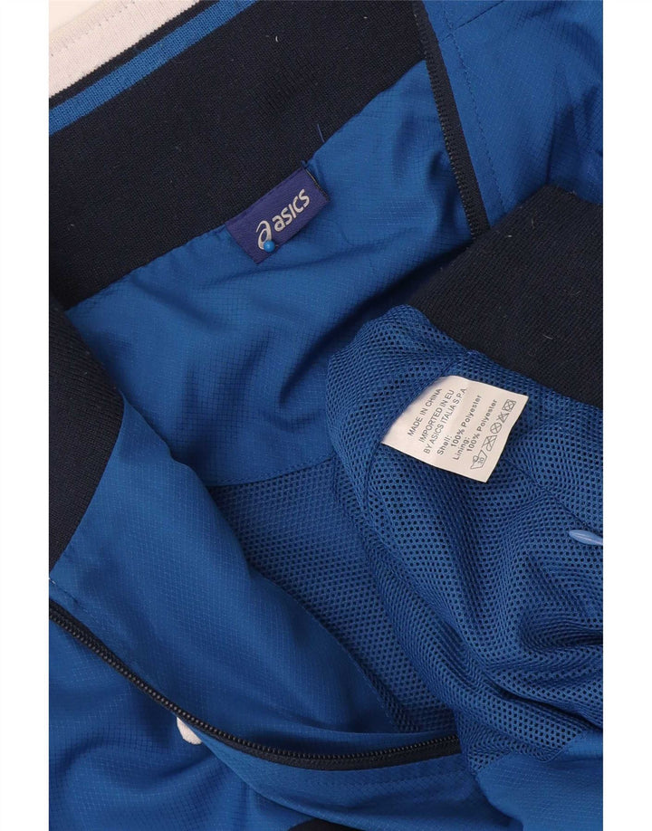 Asics Bomberjakke til mænd UK 42 XL Blå Colourblock Polyester