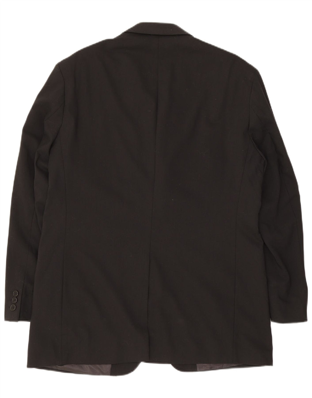 Marks & Spencer Herre 3 Button Blazer Jacket UK 42 Large Black New Wool