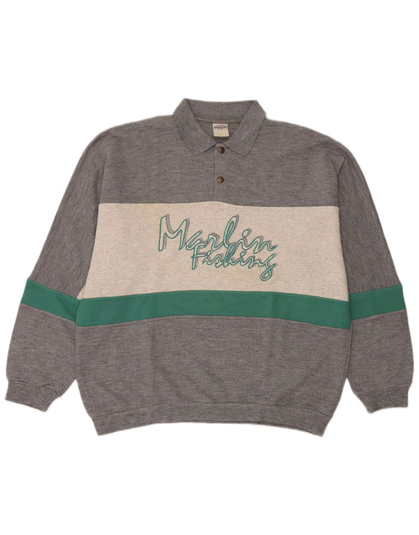 Campagnolo Herre Grafisk Sweatshirt Jumper UK 44 XL Grå Colourblock