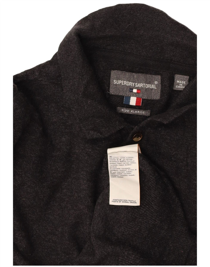 SUPERDRY Herre Polo Neck sweater XL Grå Bomuld