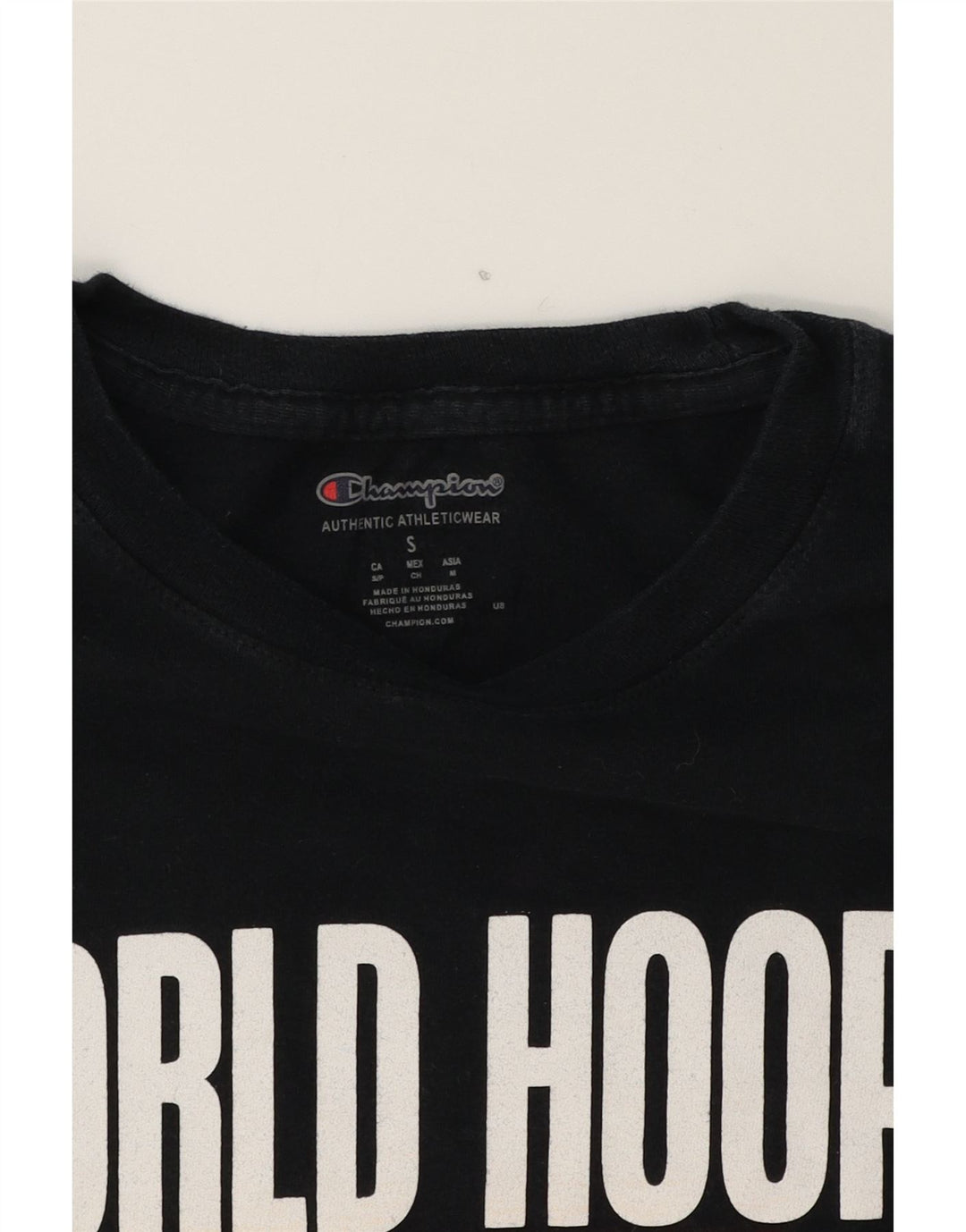 CHAMPION Mens Graphic Top Long Sleeve Small Black Vintage Champion and Second-Hand Champion from Messina Hembry 
