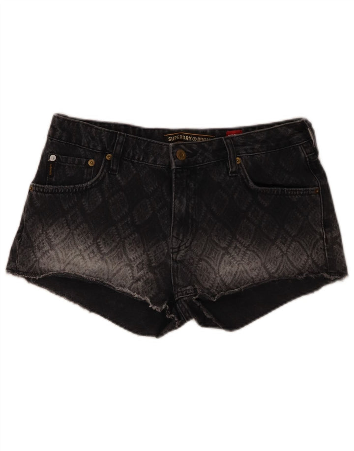 Superdry denimshorts til kvinder W29 mellemgrå geometrisk bomuld