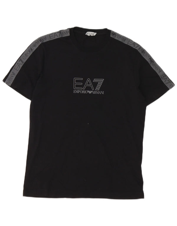 Emporio Armani Herre grafisk T-shirt Top XS Sort Colourblock Bomuld