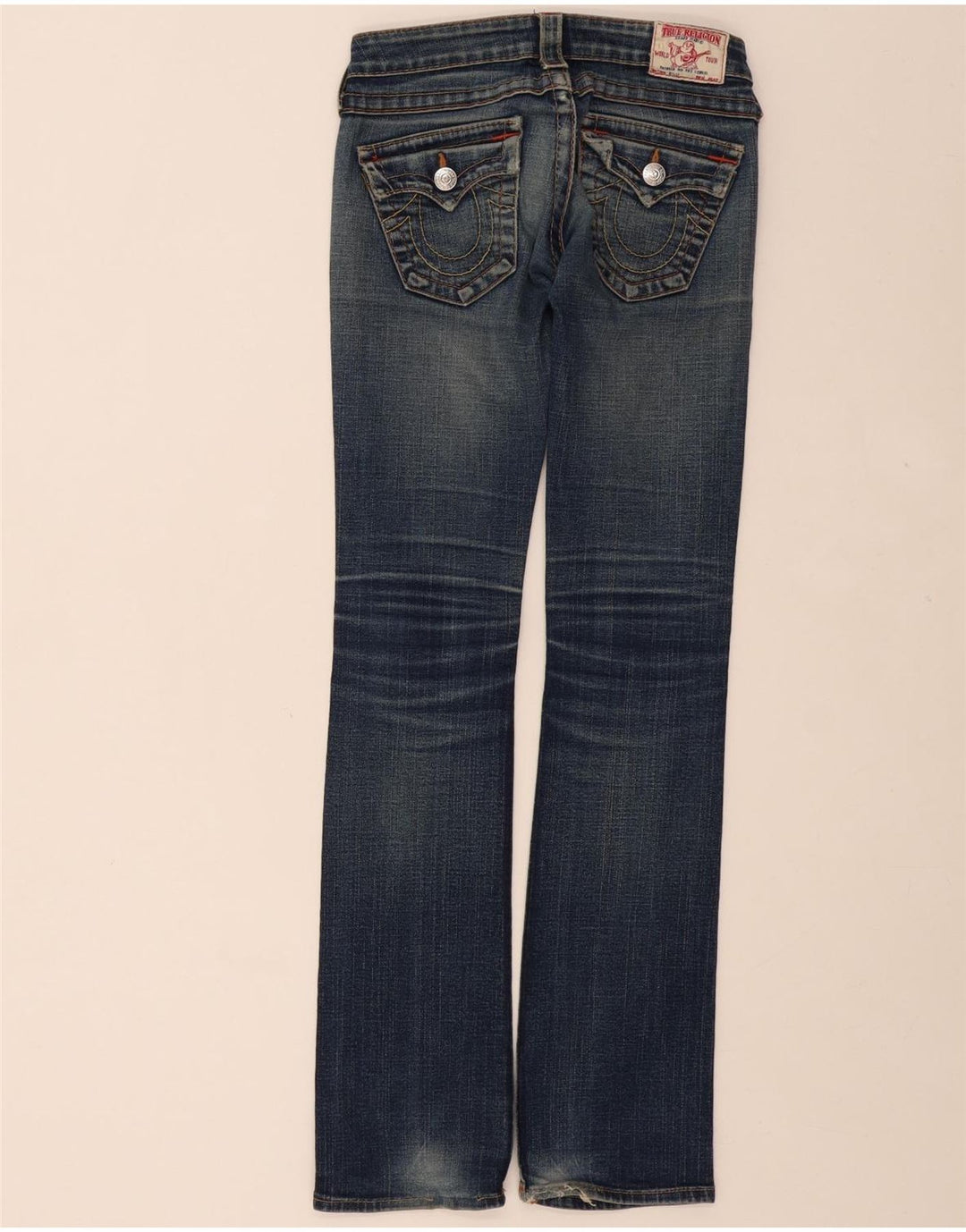 TRUE RELIGION Lige jeans til kvinder W24 L32 Marineblå bomuld
