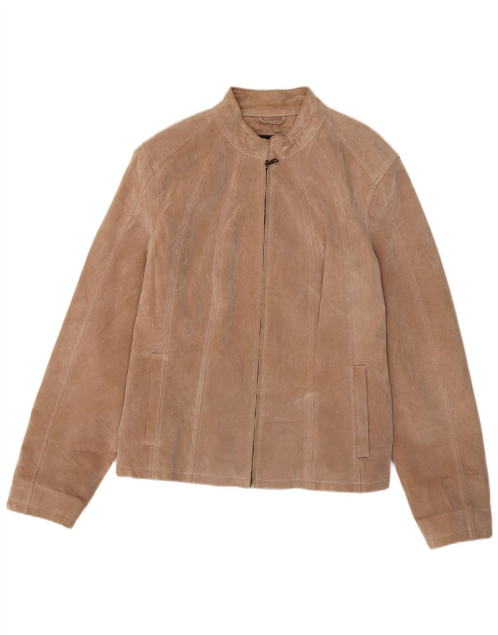 Zarro Dame Ruskind Bomber Jacket IT 52 2XL Beige Læder