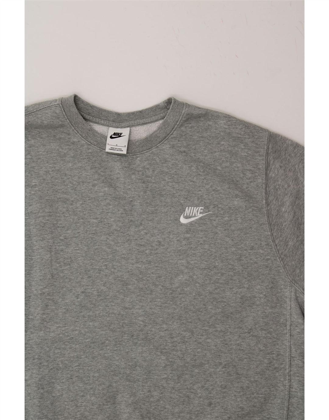 NIKE Sweatshirt til mænd, stor grå bomuld