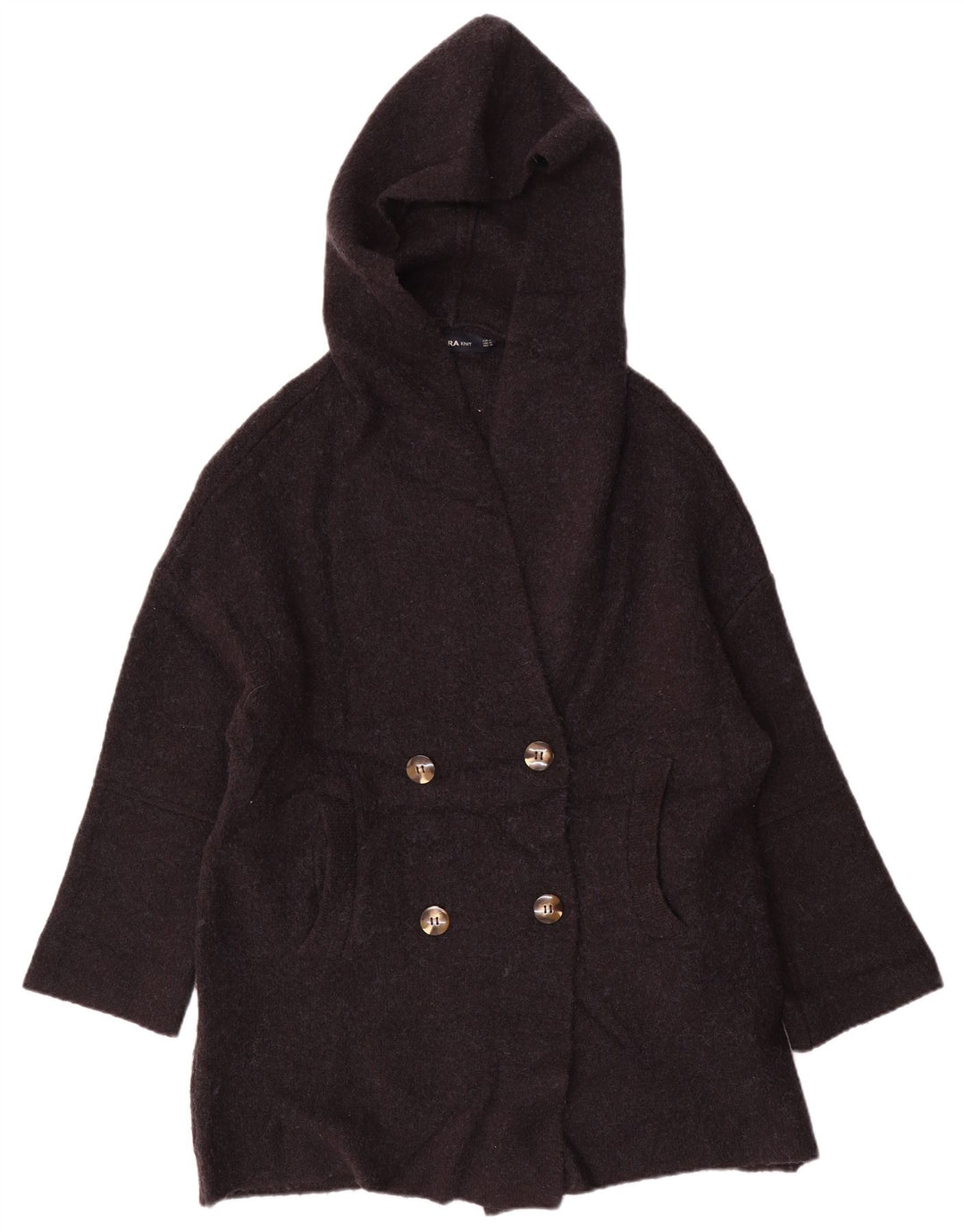Zara Dame Oversized hættetrøje cardigan UK 14 Medium Navy Blue