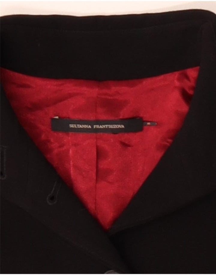 Sultanna Frantsuzova Dame 3-knaps blazerjakke UK 10 Small Black Rayon