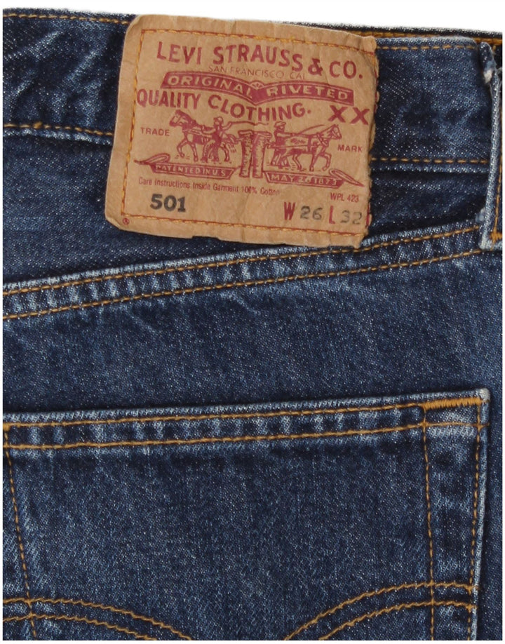 Levi's Herre 501 Straight Jeans W26 L32 Blå