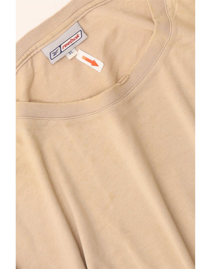 Reebok Herre T-Shirt Top XL Beige Bomuld