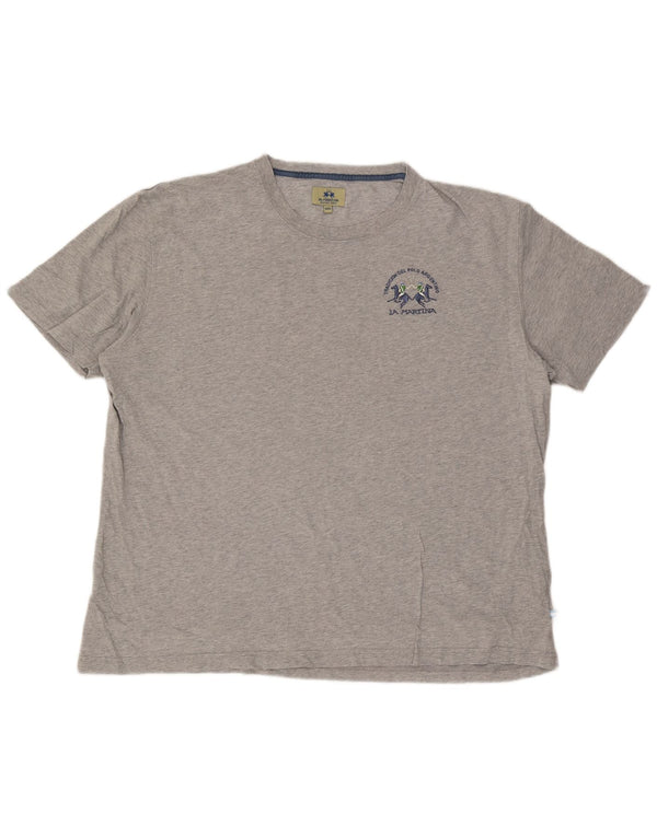 La Martina Herre T-Shirt Top 4XL Grå Flecked