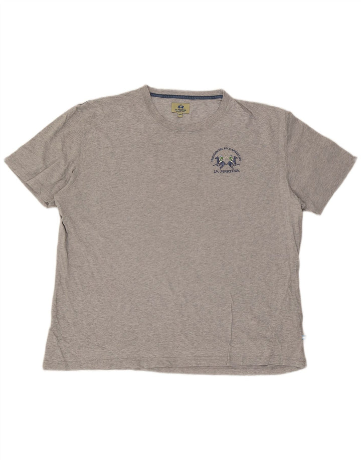 La Martina Herre T-Shirt Top 4XL Grå Flecked