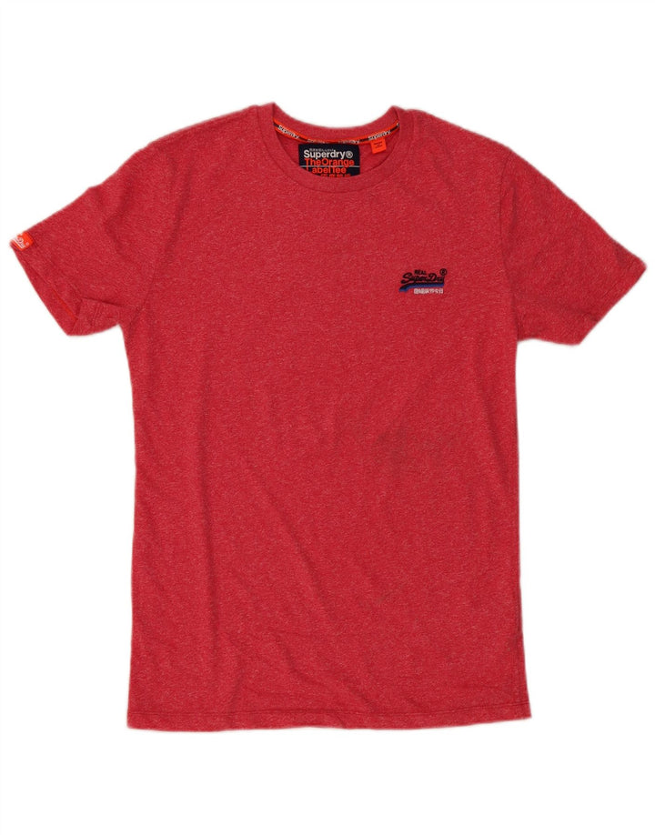 Superdry T-shirt top til mænd, lille rød bomuld