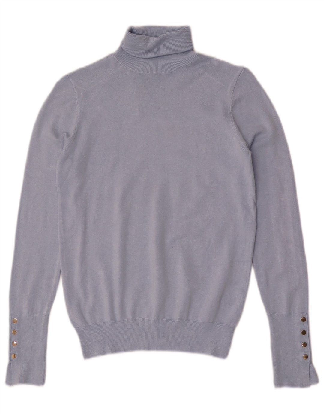 Zara Dame Rullehals Sweater UK 10 Small Blue Viscose