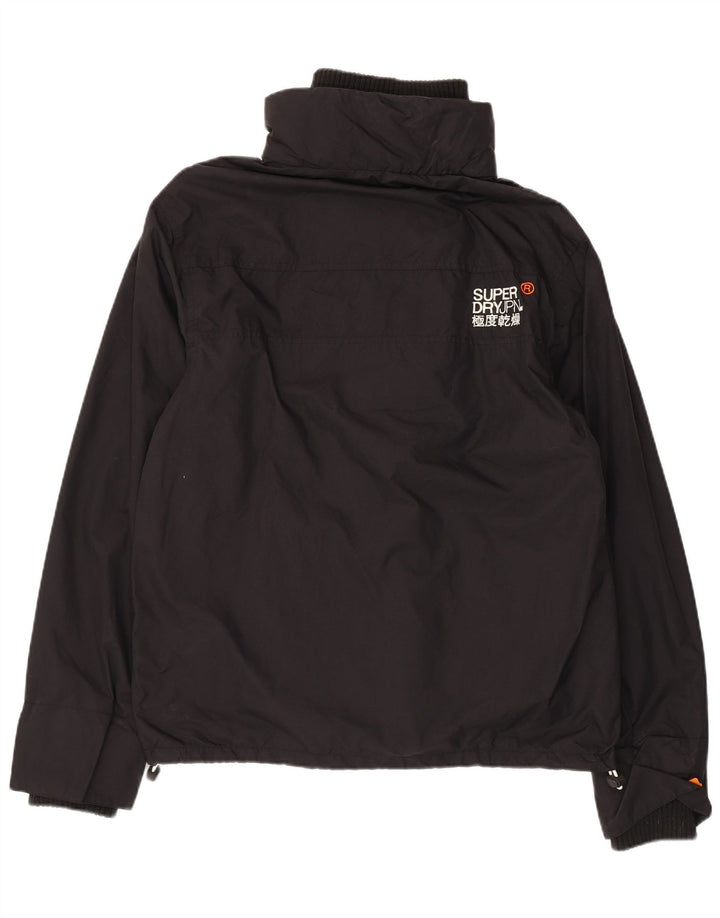 Superdry Dame Windcheater Grafisk Windbreaker Jacket UK 16 Large Black