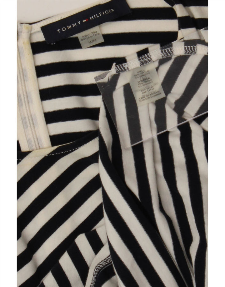 Tommy Hilfiger Dame Shift Dress UK 12 Medium Sort Stribet Bomuld