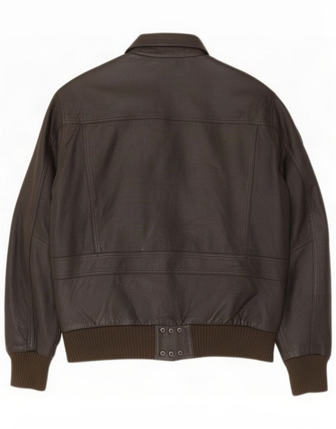Vintage Herre grafisk læder Flight Aviator Jacket UK 40 Large Brown