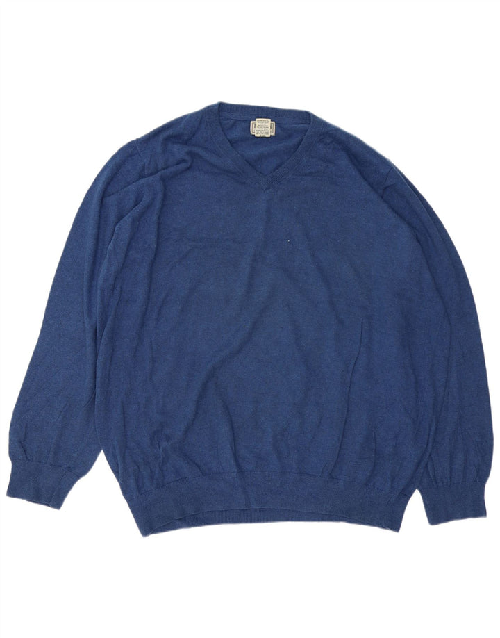 L.L.BEAN Herre V-hals sweater 2XL Blå Bomuld