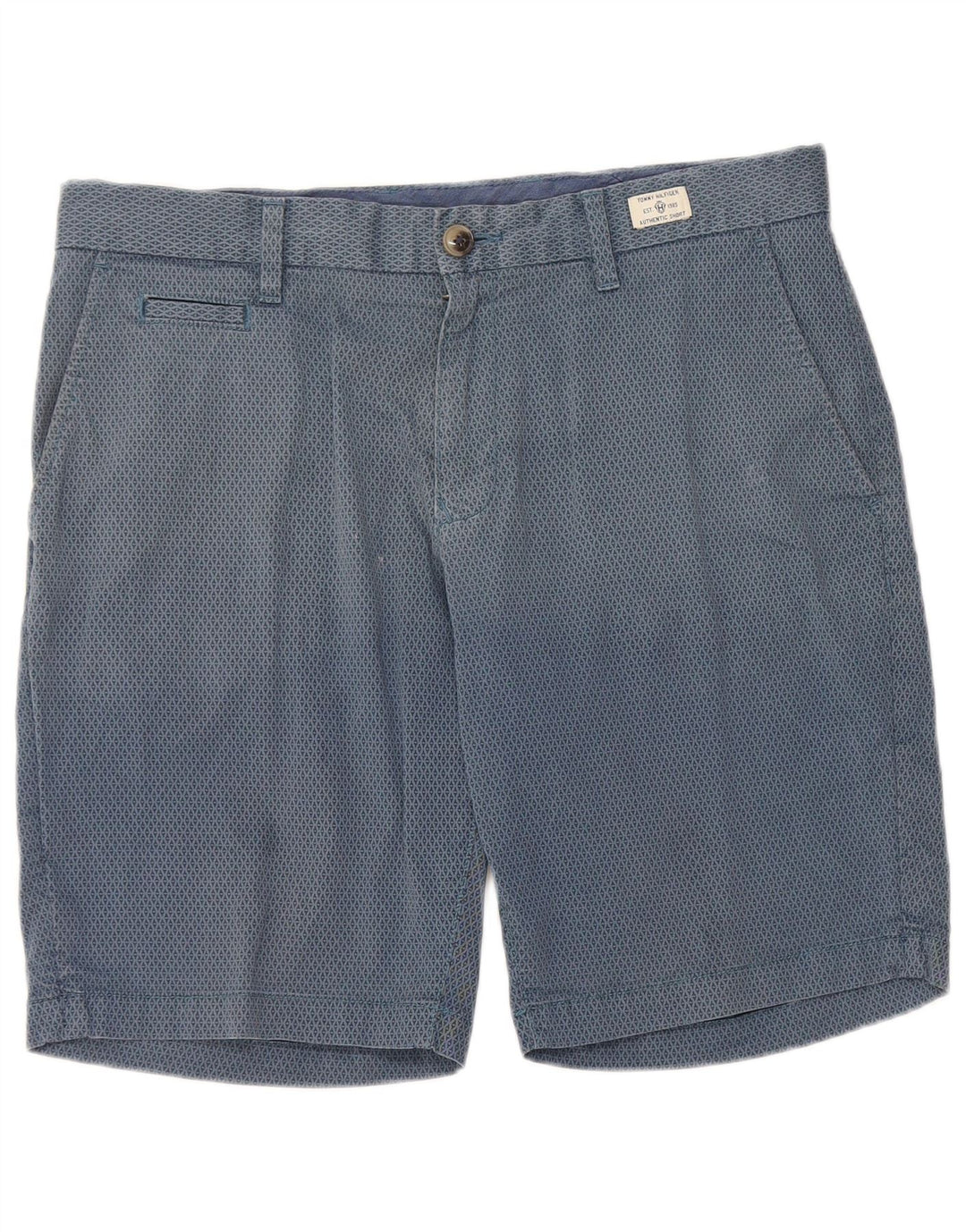 Tommy Hilfiger Herre Chino Shorts W33 Medium Blue Geometrisk Bomuld