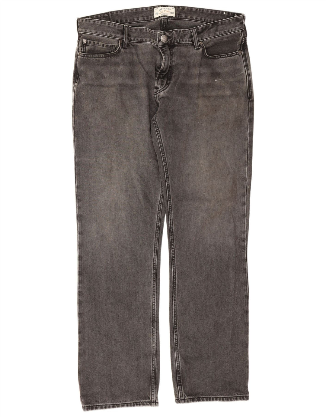 Fat Face Herre Straight Jeans W36 L32 Grå Bomuld
